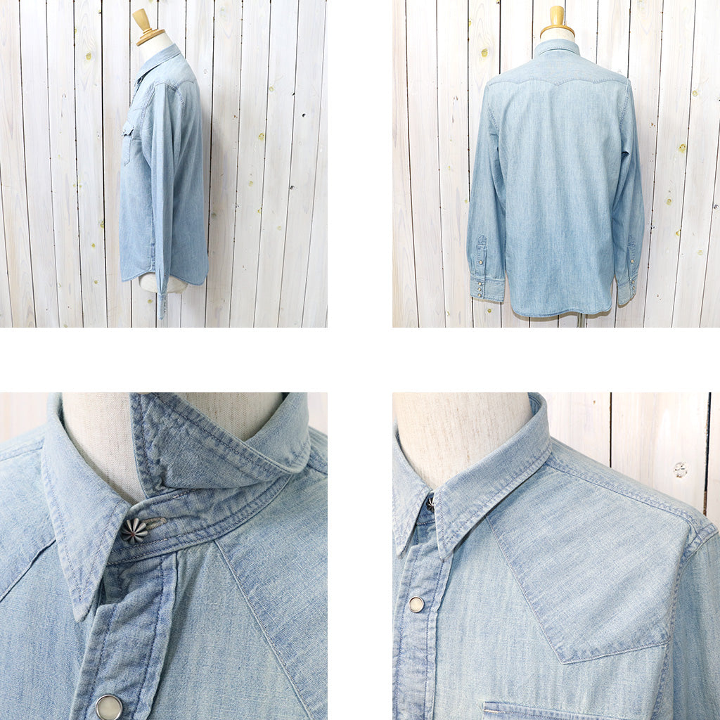 Double RL : SLIM FIT CHAMBRAY WESTERN SHIRT (DAVEY WASH)