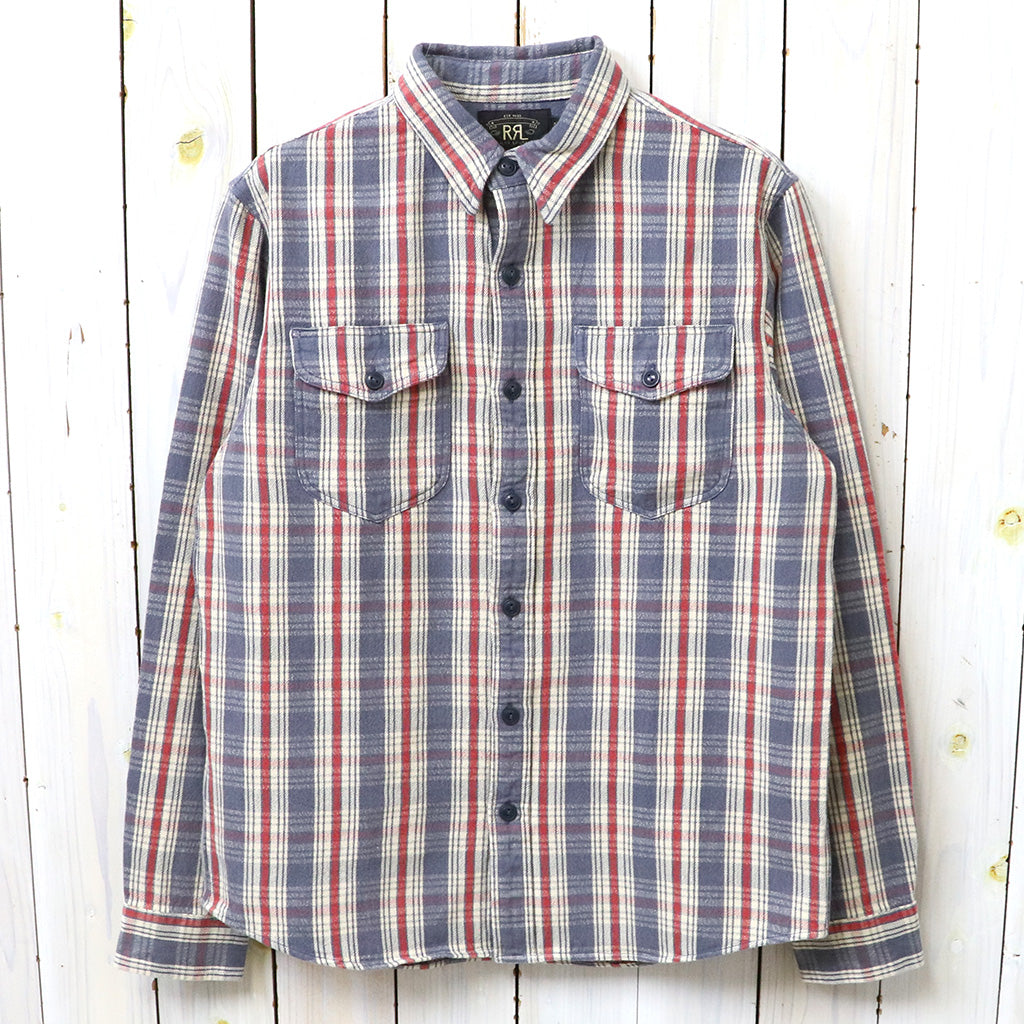 Double RL : PLAID TWILL WORKSHIRT (BLUE/CREAM/RED)