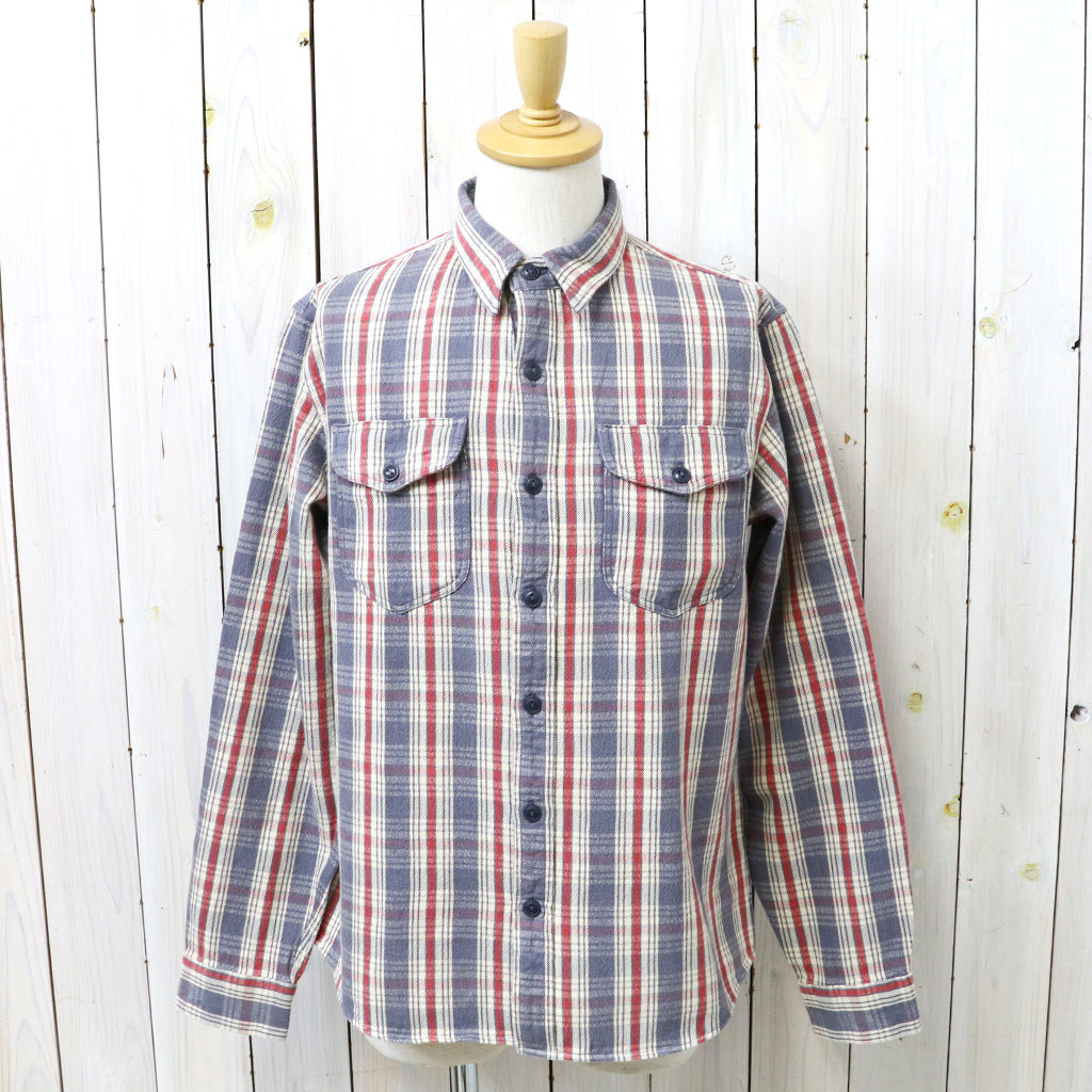 Double RL : PLAID TWILL WORKSHIRT (BLUE/CREAM/RED)