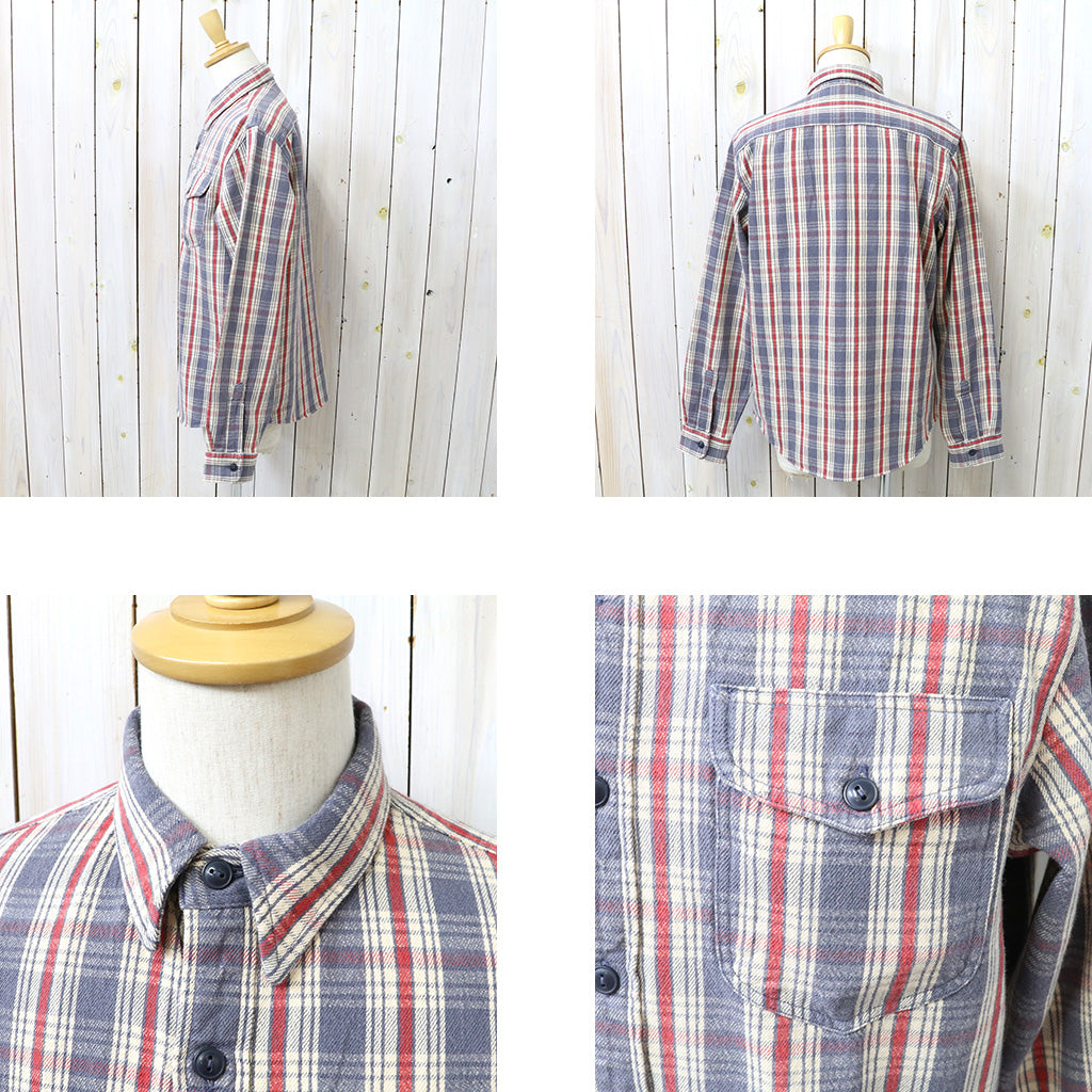 Double RL : PLAID TWILL WORKSHIRT (BLUE/CREAM/RED)