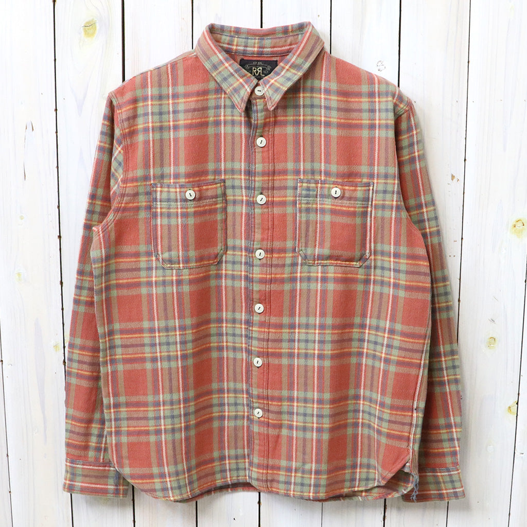 【SALE30%OFF】Double RL : PLAID TWILL WORKSHIRT (RED/BLUE/GREEN)