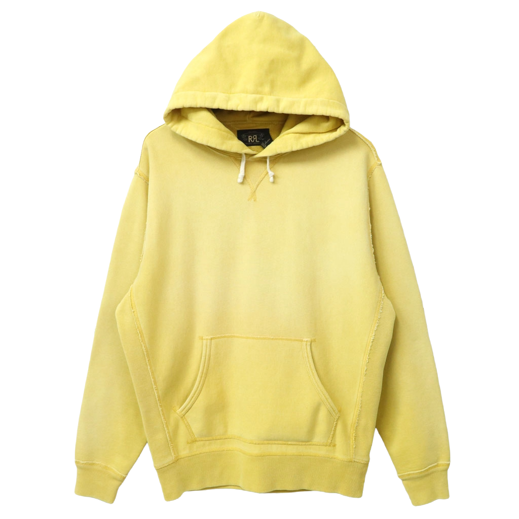 Double RL : GARMENT-DYE FLEECE HOODIE (CAMPUS YELLOW)