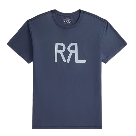 Double RL : RRL RANCH LOGO T-SHIRT (SEA BLUE)