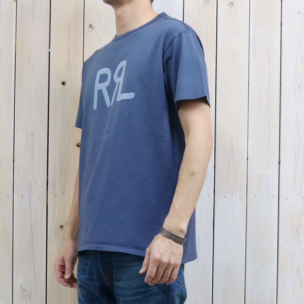 Double RL : RRL RANCH LOGO T-SHIRT (SEA BLUE)
