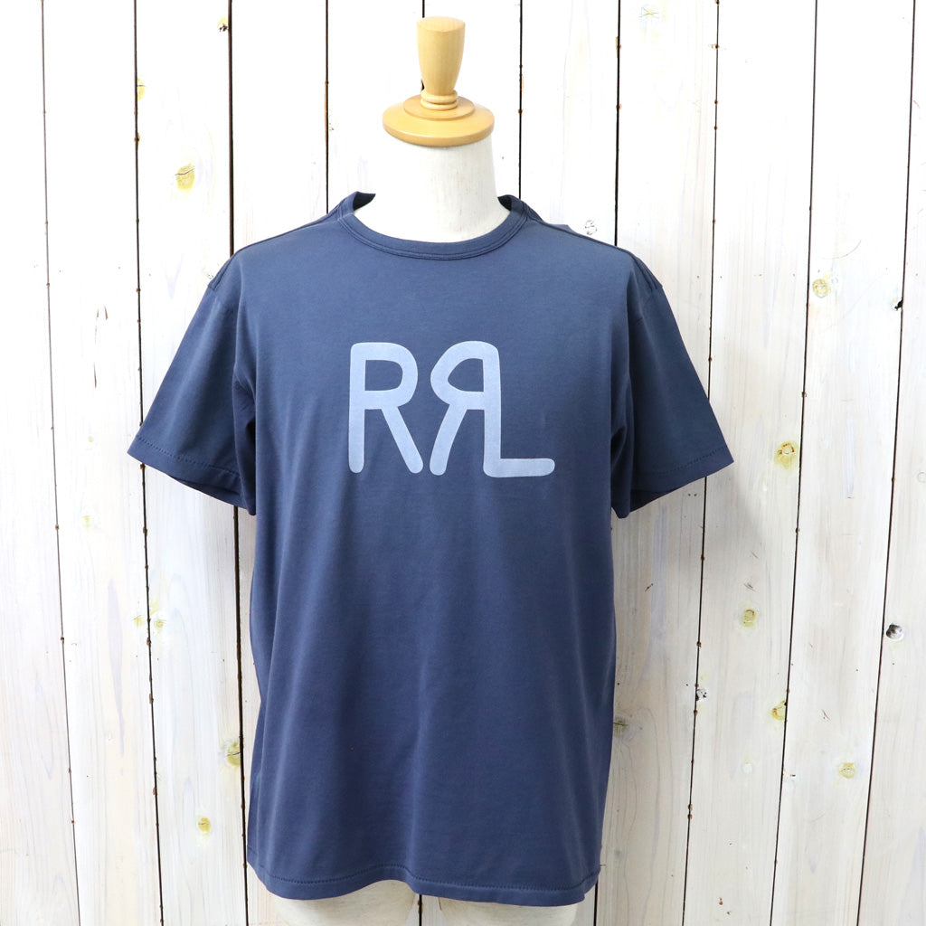 Double RL : RRL RANCH LOGO T-SHIRT (SEA BLUE)