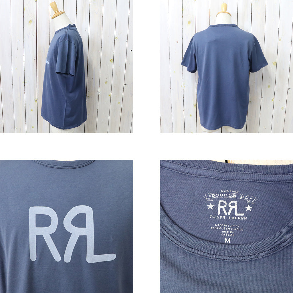 Double RL : RRL RANCH LOGO T-SHIRT (SEA BLUE)