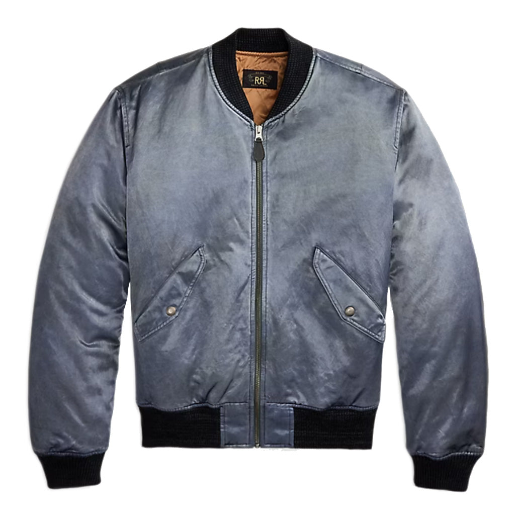 【SALE30%OFF】Double RL : EMBROIDERED SATIN FLIGHT JACKET