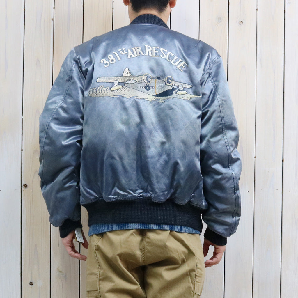 【SALE30%OFF】Double RL : EMBROIDERED SATIN FLIGHT JACKET