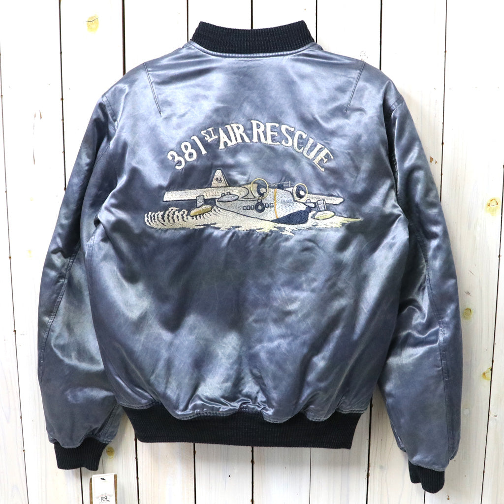 【SALE30%OFF】Double RL : EMBROIDERED SATIN FLIGHT JACKET