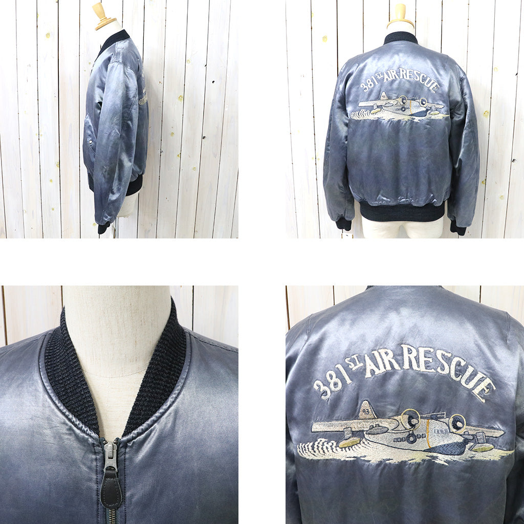 【SALE30%OFF】Double RL : EMBROIDERED SATIN FLIGHT JACKET
