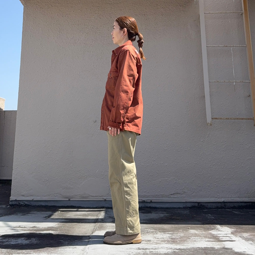 Double RL : EMBROIDERED HERRINGBONE TWILL OVERSHIRT