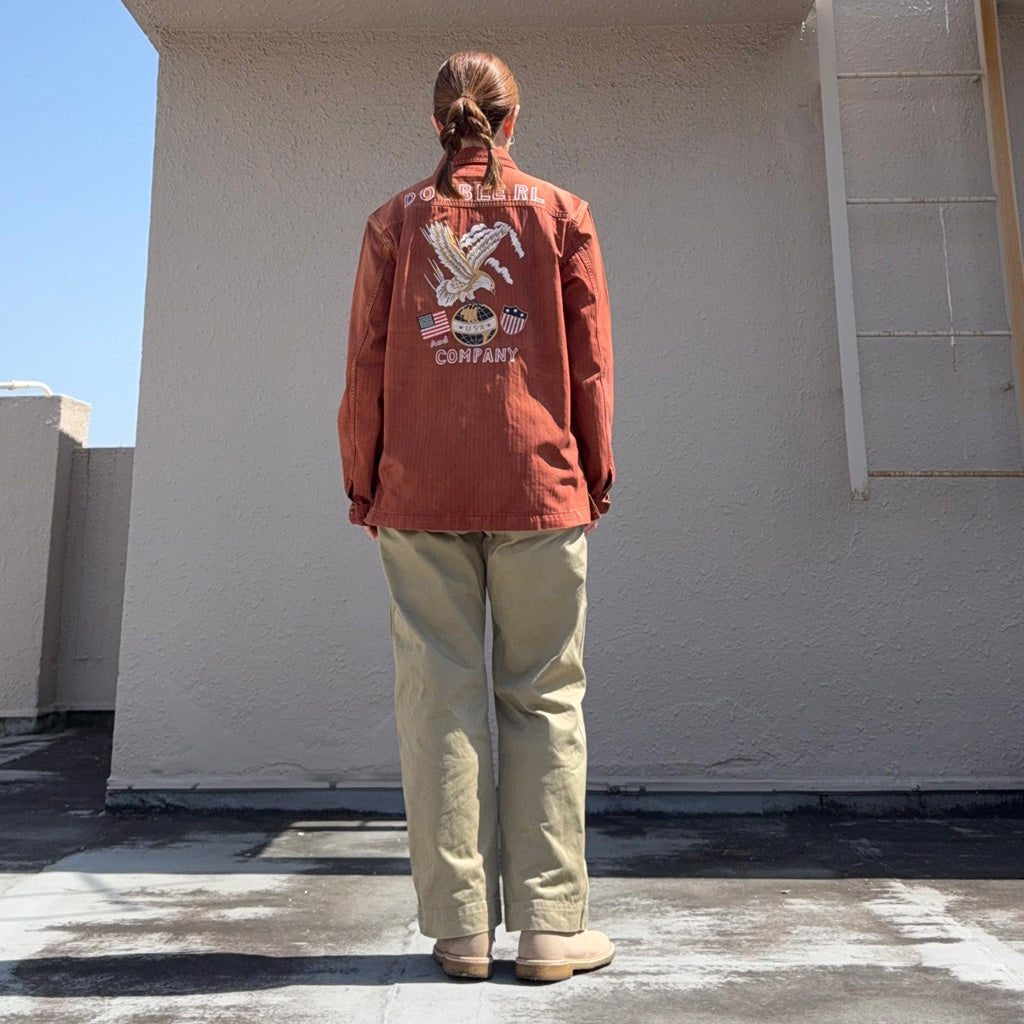 【SALE30%OFF】Double RL : EMBROIDERED HERRINGBONE TWILL OVERSHIRT