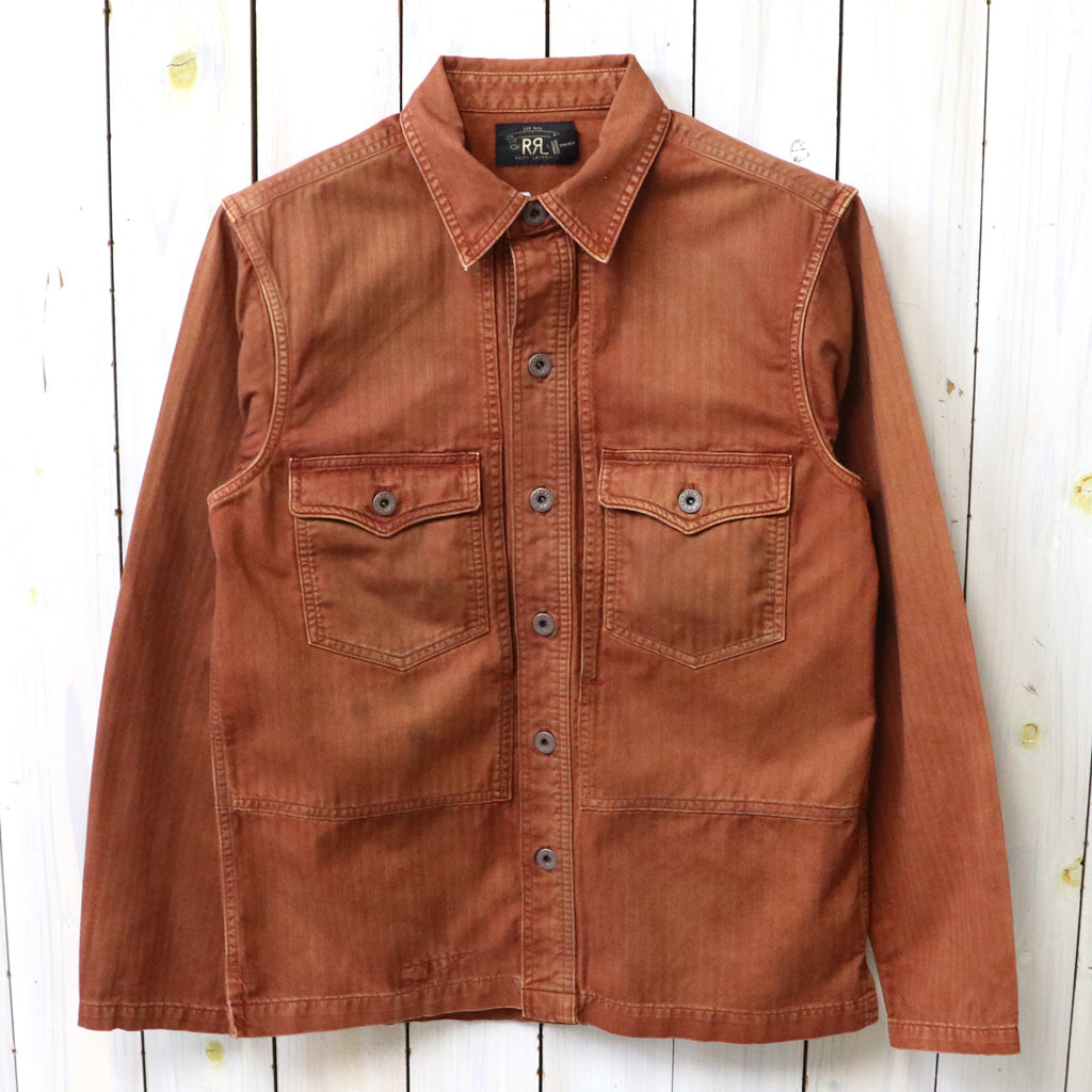 【SALE30%OFF】Double RL : EMBROIDERED HERRINGBONE TWILL OVERSHIRT