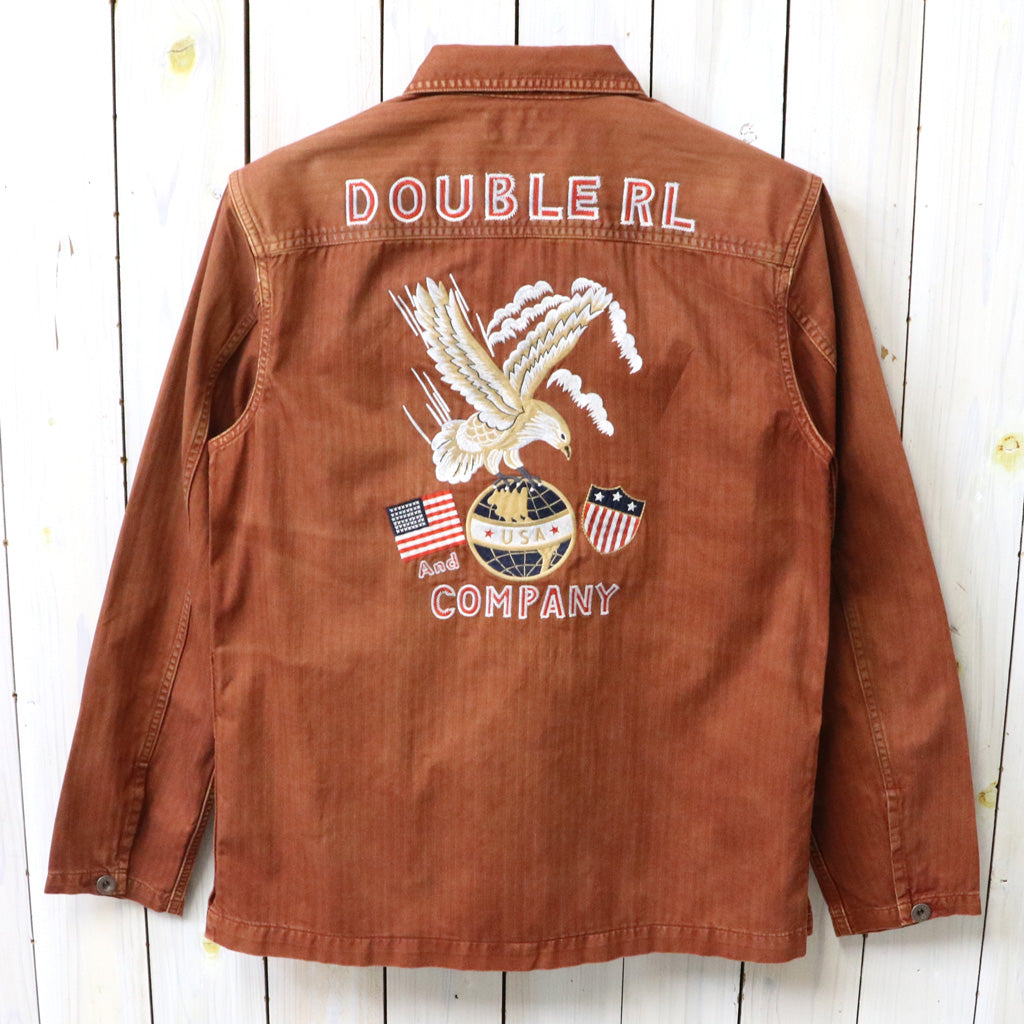 【SALE30%OFF】Double RL : EMBROIDERED HERRINGBONE TWILL OVERSHIRT