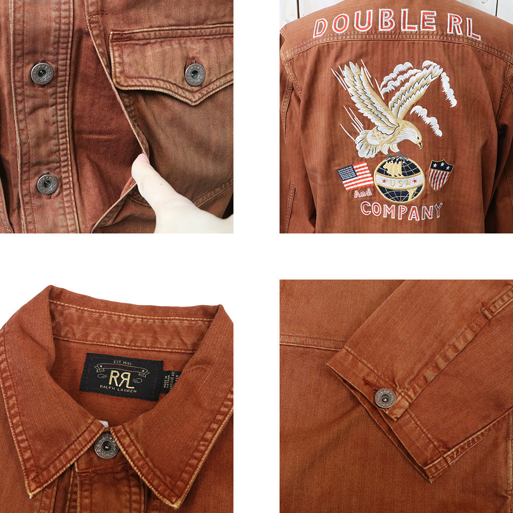 【SALE30%OFF】Double RL : EMBROIDERED HERRINGBONE TWILL OVERSHIRT