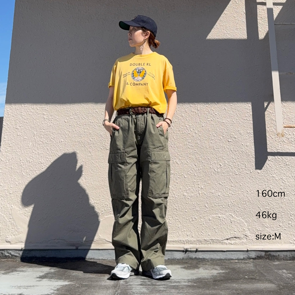 【SALE30%OFF】Double RL : GARMENT-DYED JERSEY GRAPHIC T-SHIRT (VINTAGE YELLOW)