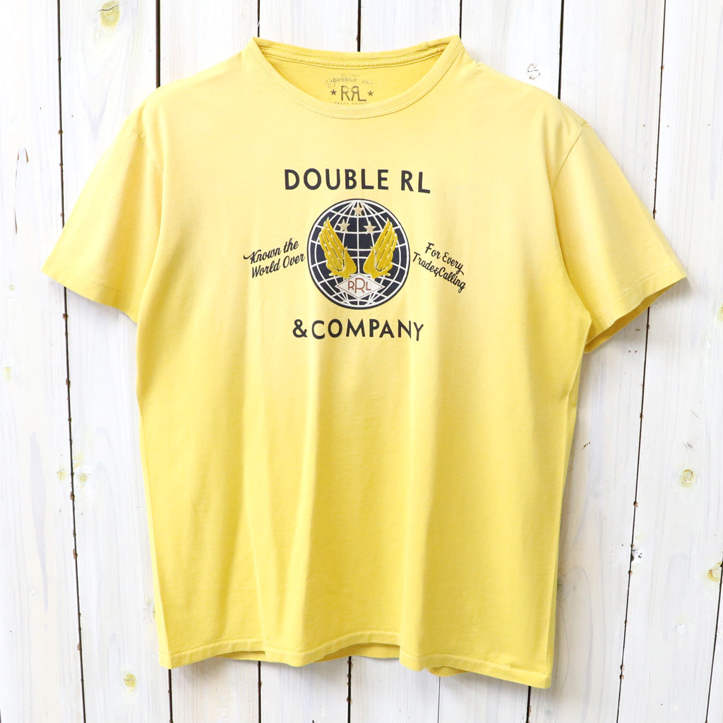 【SALE30%OFF】Double RL : GARMENT-DYED JERSEY GRAPHIC T-SHIRT (VINTAGE YELLOW)
