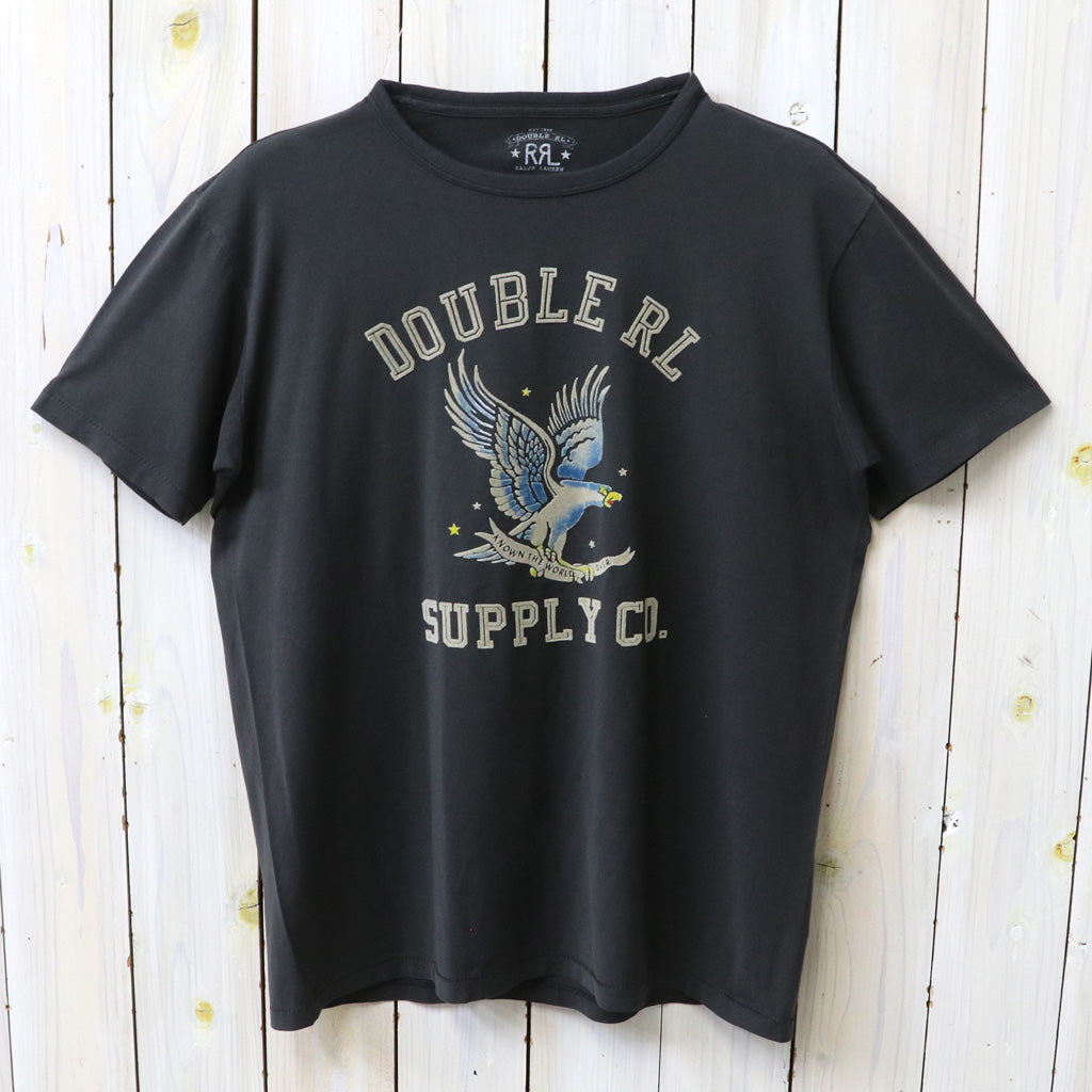 Double RL : GARMENT-DYED JERSEY GRAPHIC T-SHIRT (FADED BLACK)