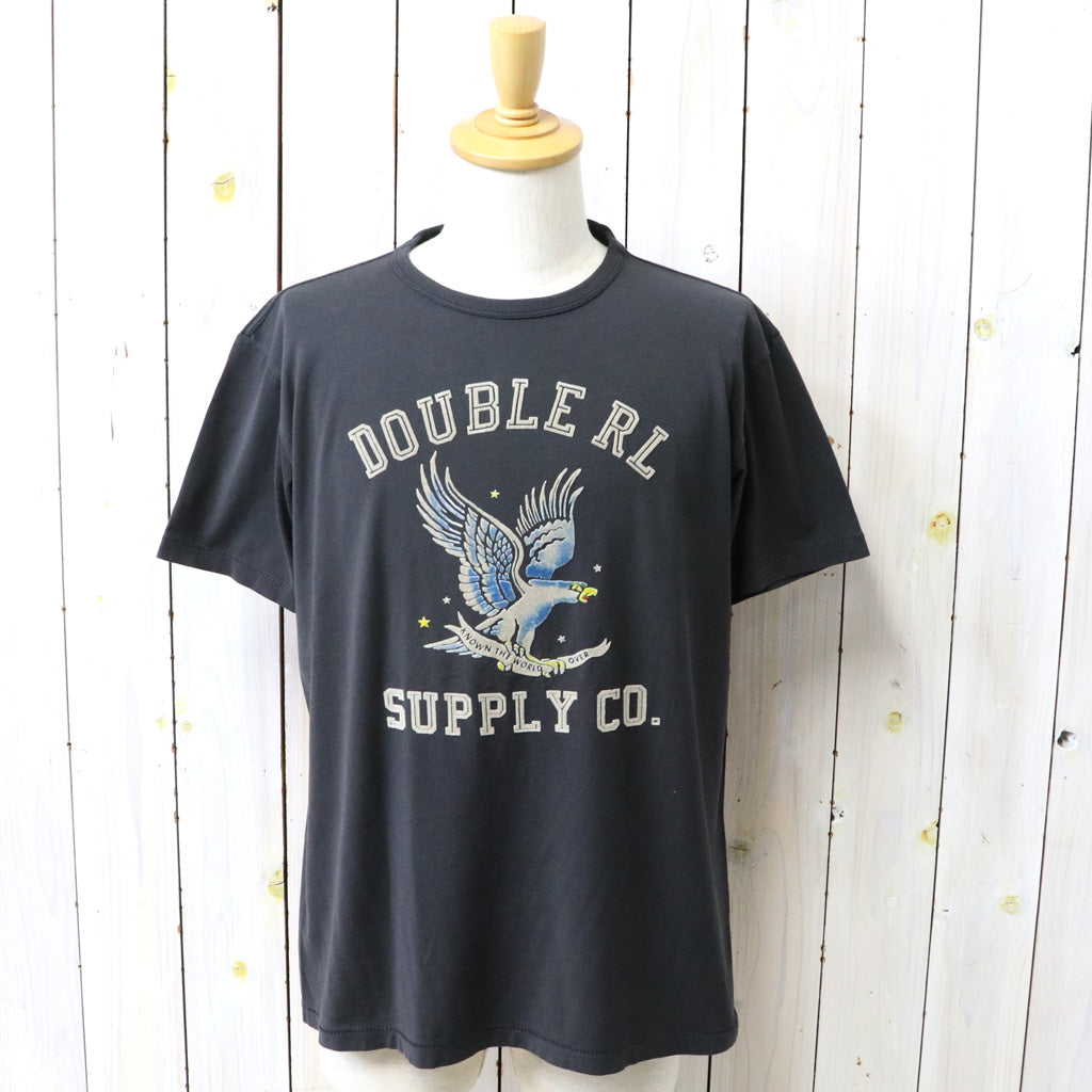 Double RL : GARMENT-DYED JERSEY GRAPHIC T-SHIRT (FADED BLACK)