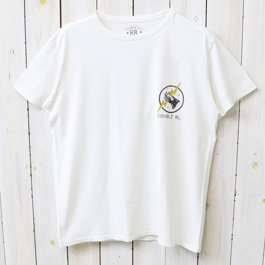 Double RL : GARMENT-DYED JERSEY GRAPHIC T-SHIRT (WARM WHITE)