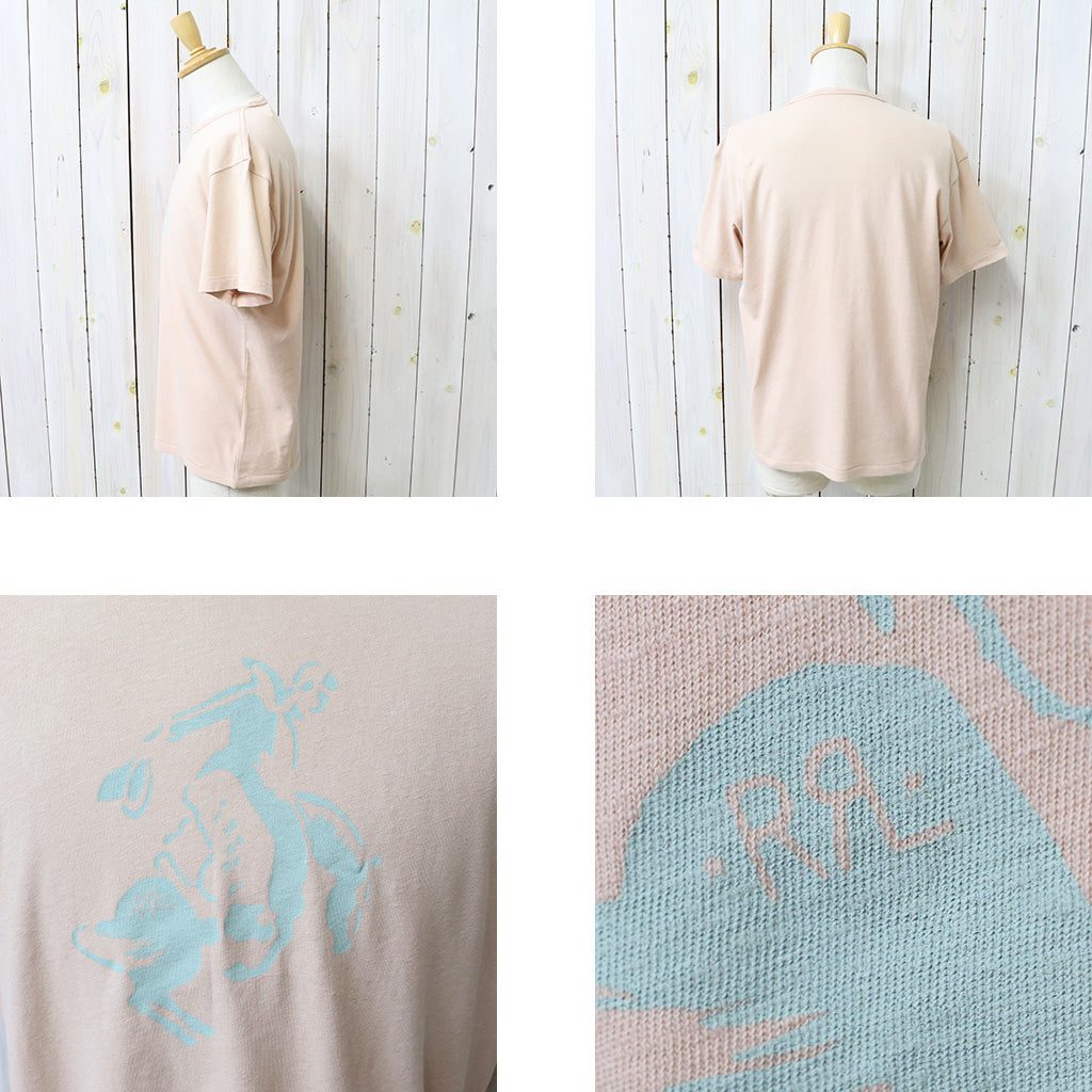 【SALE30%OFF】Double RL : COTTON HEMP GRAPHIC T-SHIRT (FADED PINK)