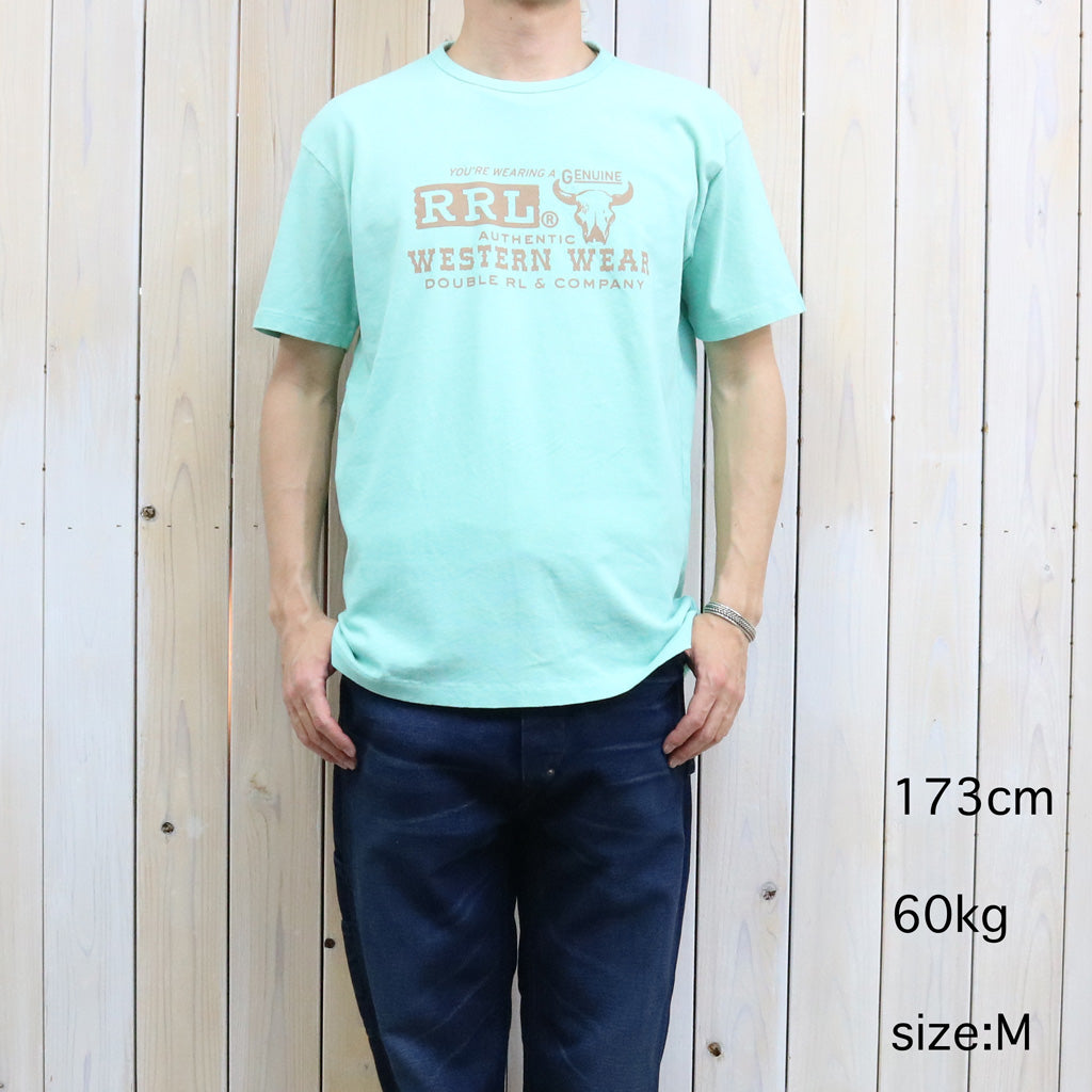 【SALE30%OFF】Double RL : COTTON HEMP GRAPHIC T-SHIRT (FADED TURQUOISE)