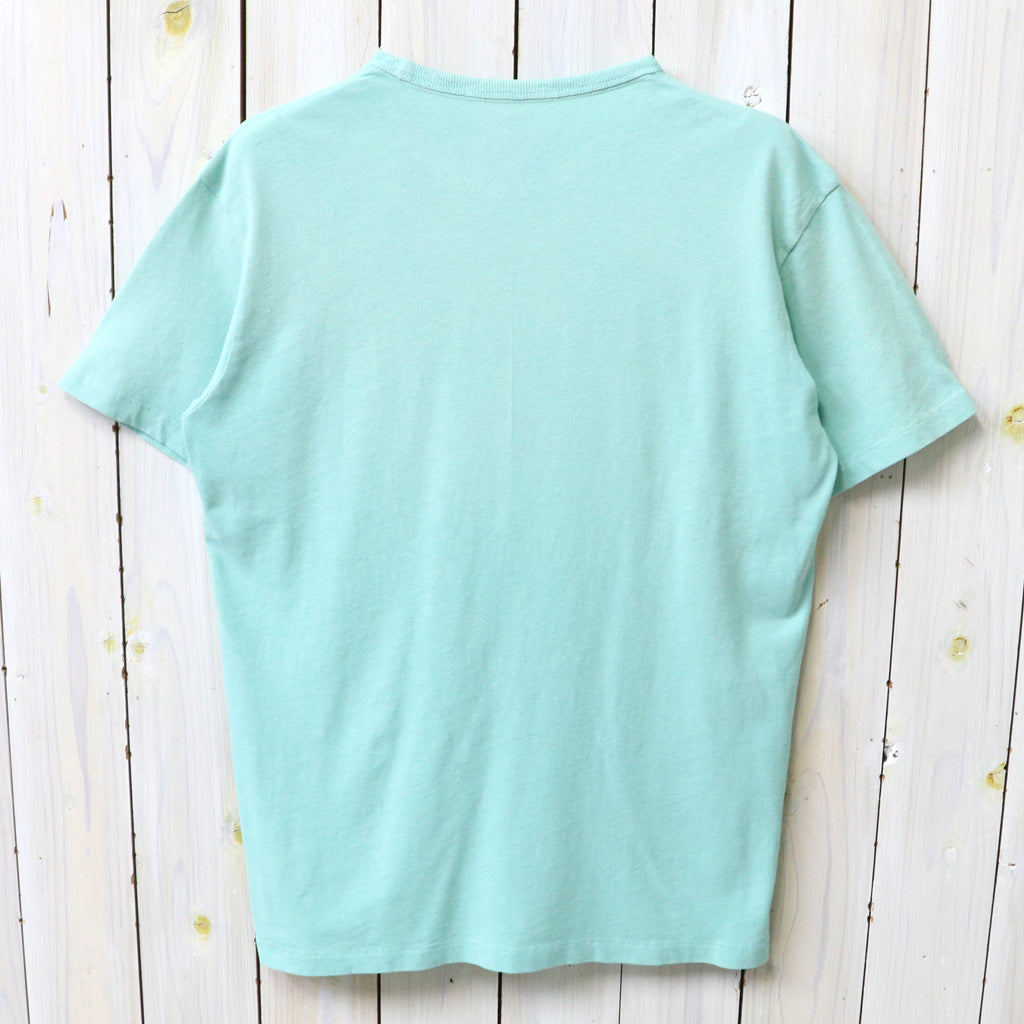 【SALE30%OFF】Double RL : COTTON HEMP GRAPHIC T-SHIRT (FADED TURQUOISE)