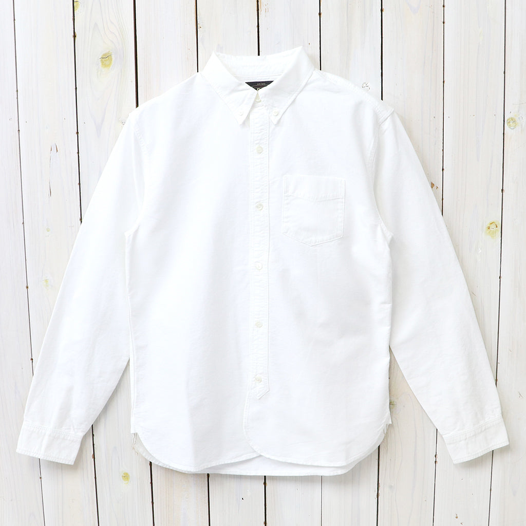Double RL : SELVEDGE-DETAILED OXFORD WORK SHIRT (WHITE)