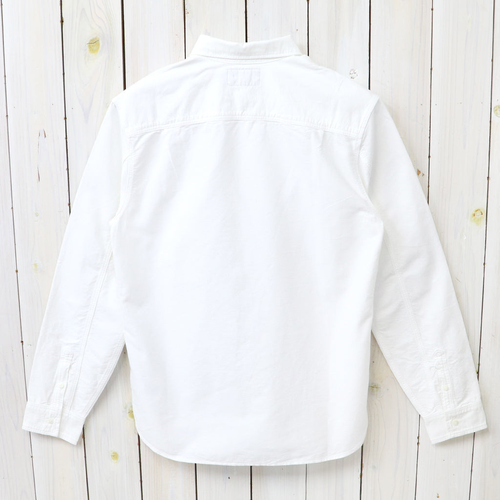 Double RL : SELVEDGE-DETAILED OXFORD WORK SHIRT (WHITE)