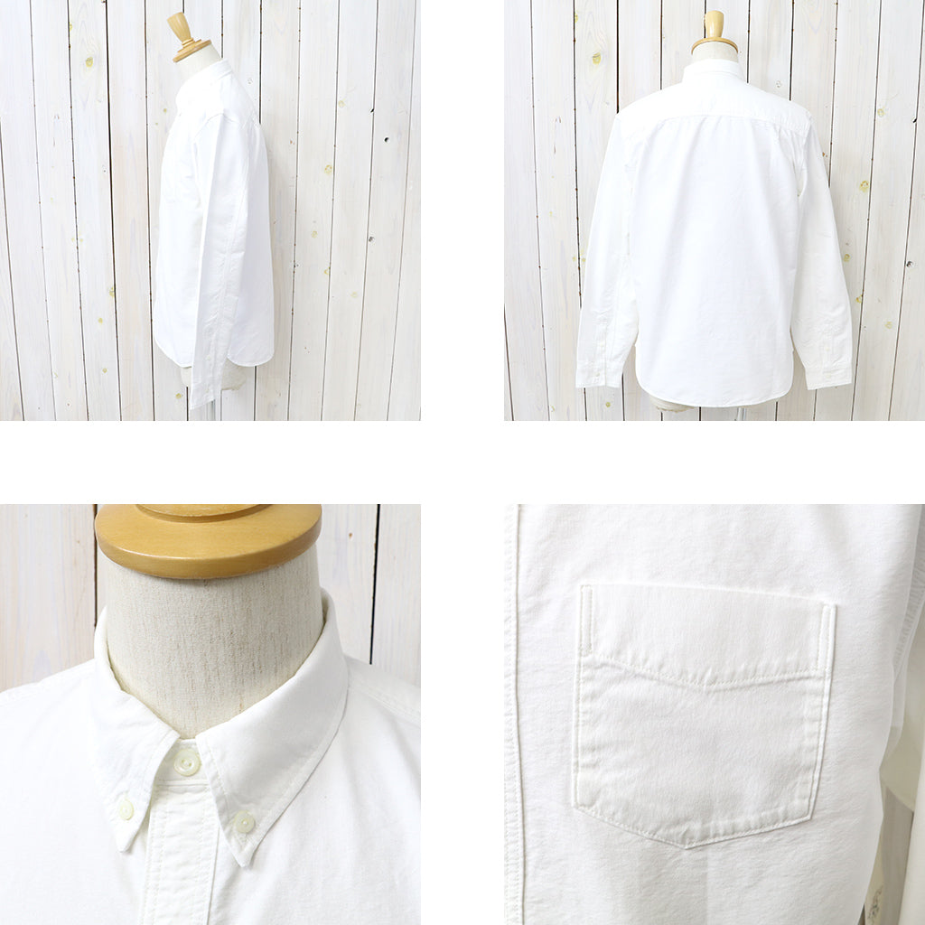 Double RL : SELVEDGE-DETAILED OXFORD WORK SHIRT (WHITE)
