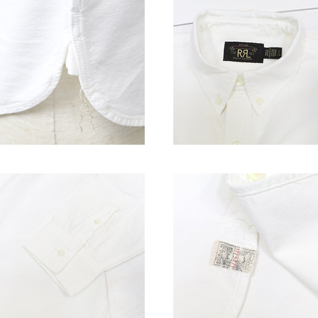Double RL : SELVEDGE-DETAILED OXFORD WORK SHIRT (WHITE)