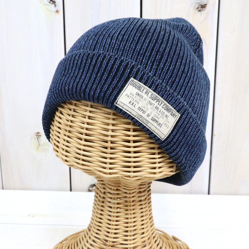 Double RL : INDIGO COTTON WATCH CAP (MIDNIGHT BLUE)