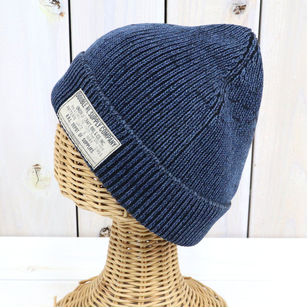 Double RL : INDIGO COTTON WATCH CAP (MIDNIGHT BLUE)