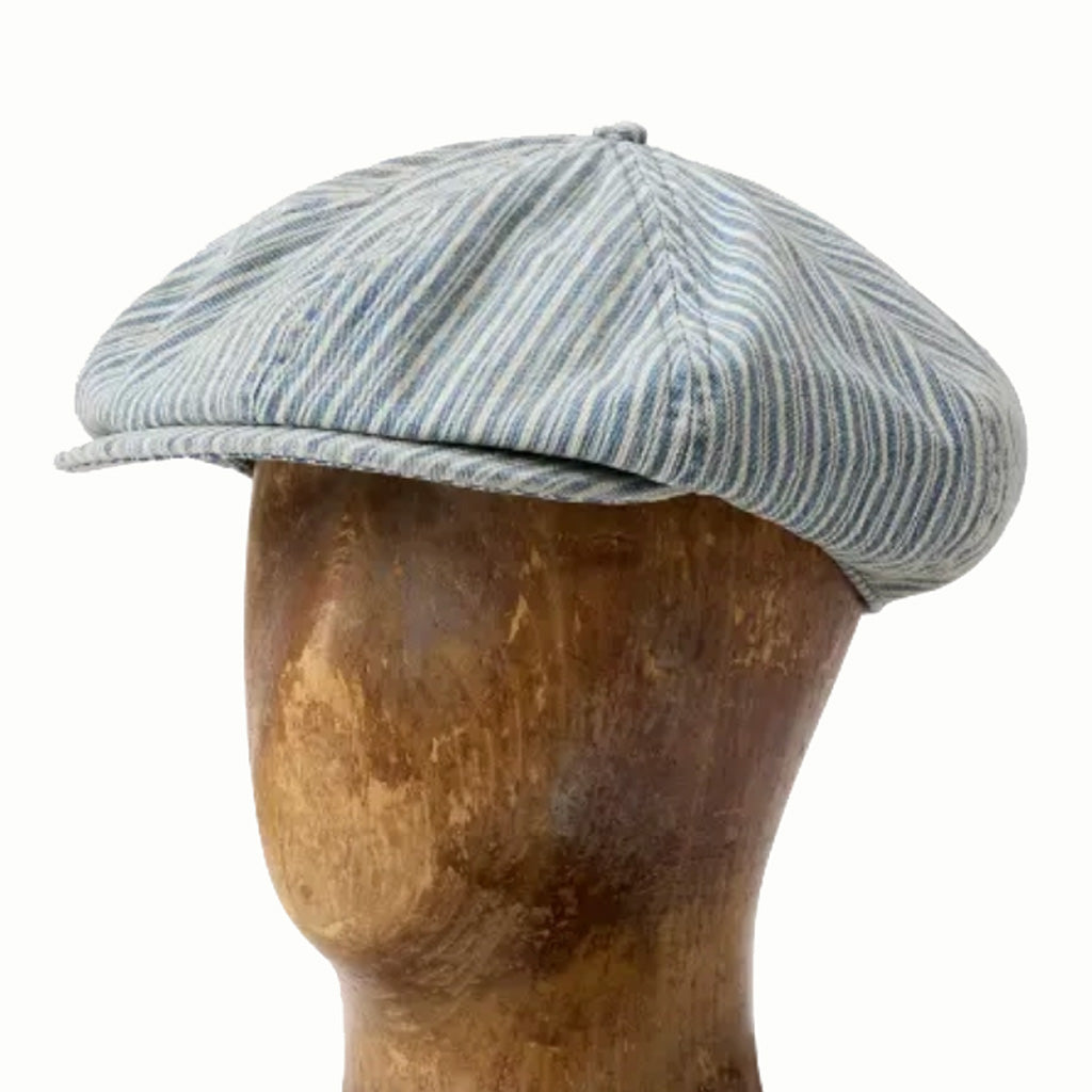 Double RL : STRIPED TWILL NEWSBOY CAP