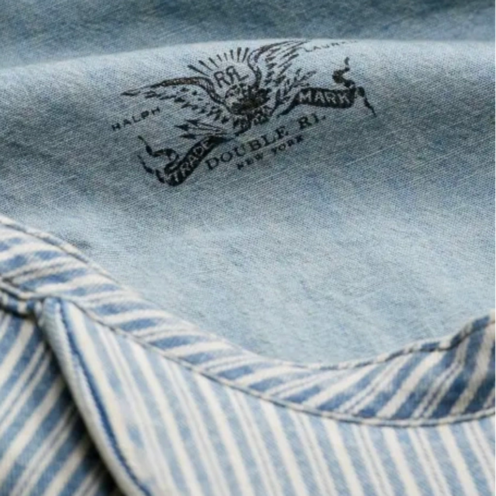 Double RL : STRIPED TWILL NEWSBOY CAP