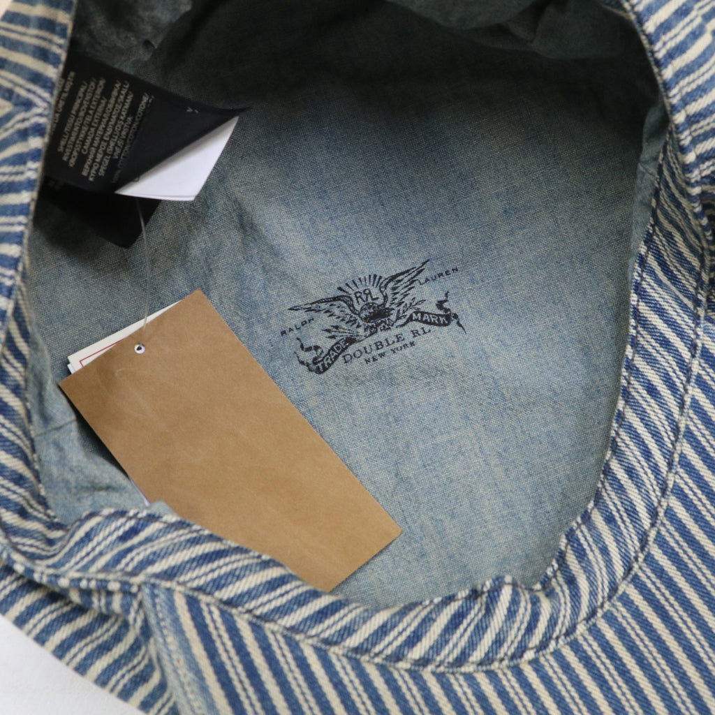 Double RL : STRIPED TWILL NEWSBOY CAP