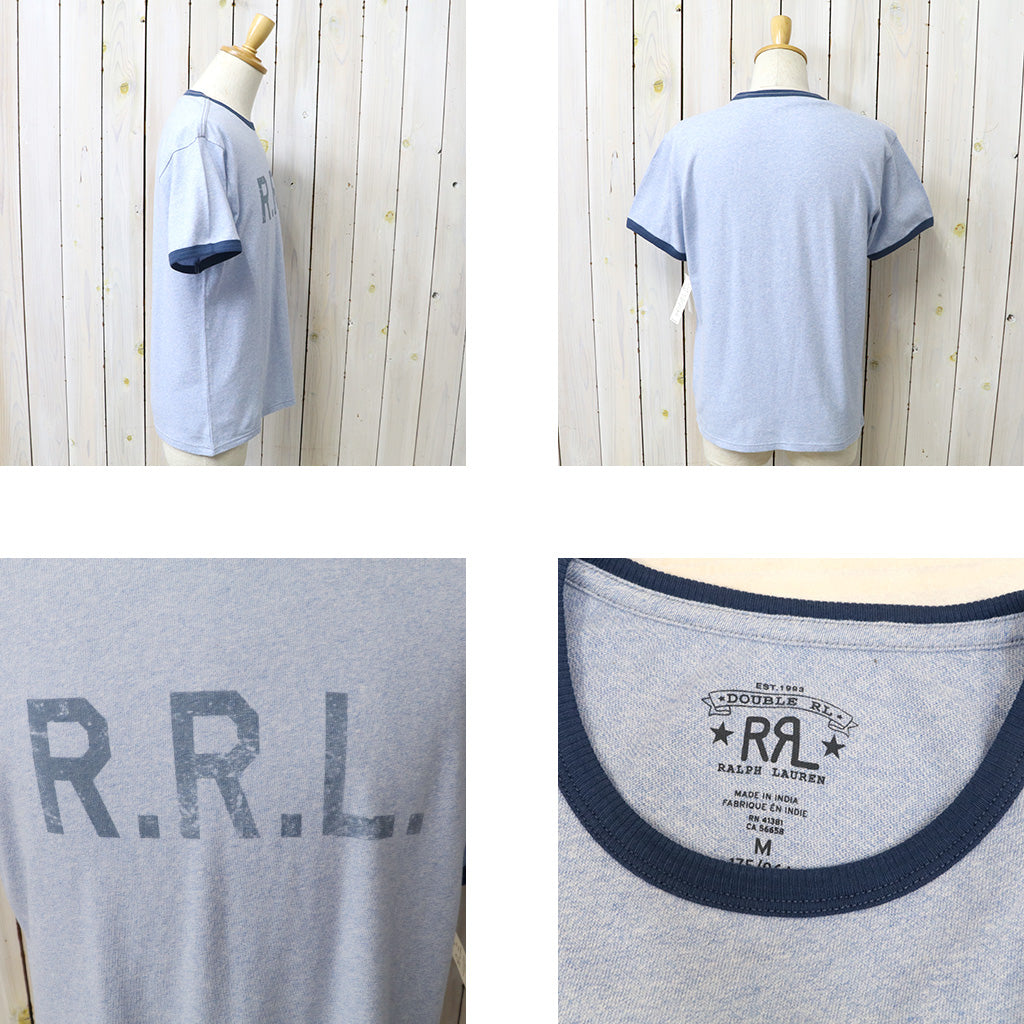 Double RL : LOGO JERSEY RINGER T-SHIRT (BLUE)