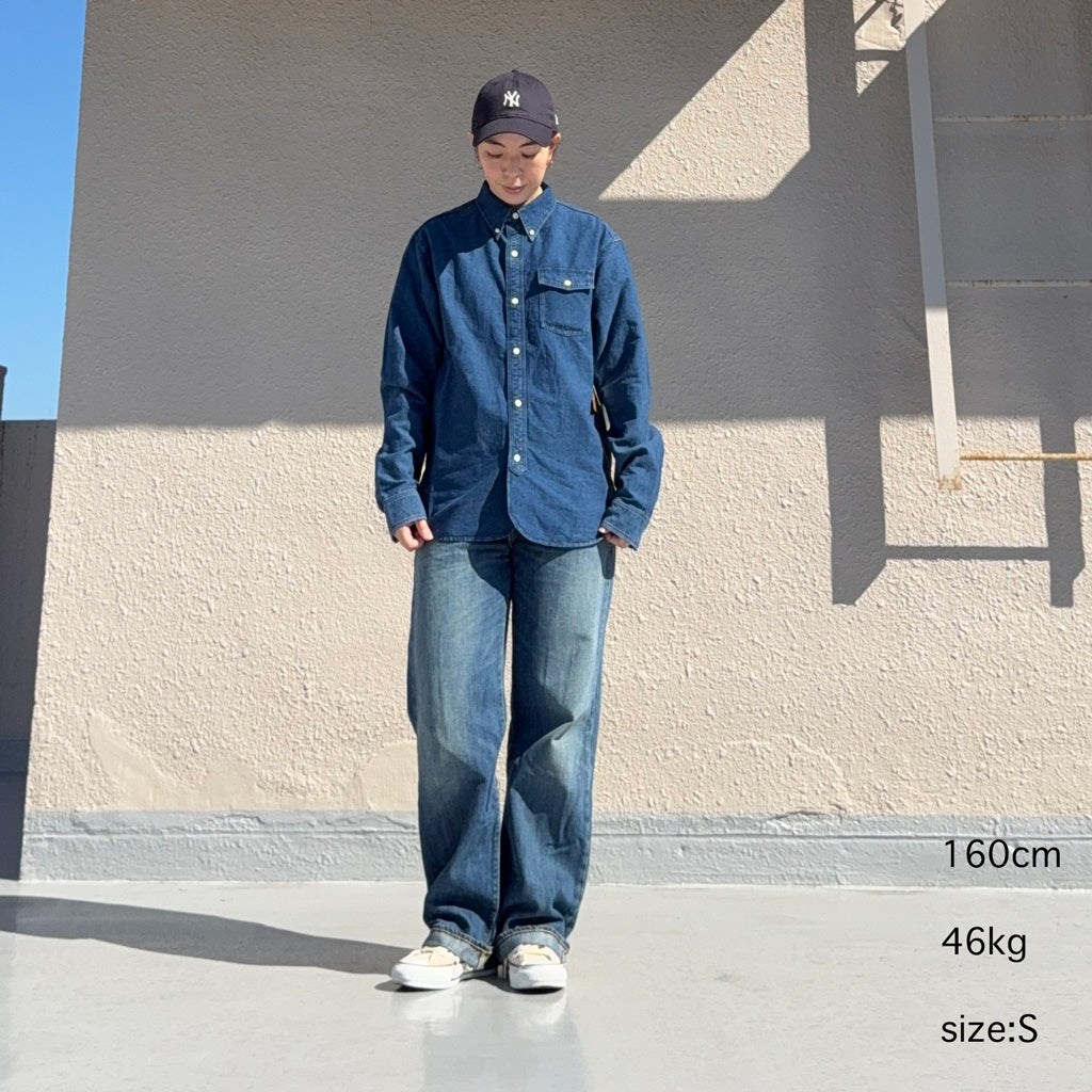 Double RL : INDIGO OXFORD WORK SHIRT