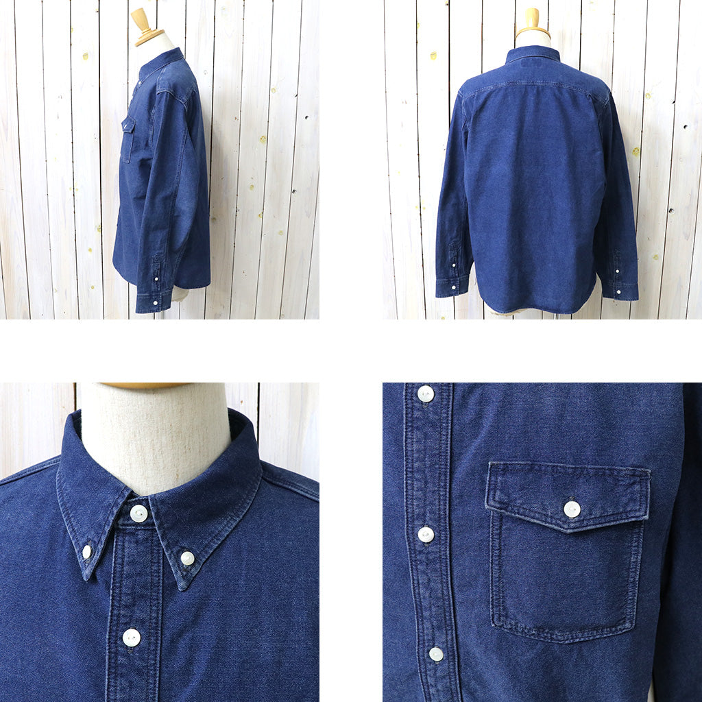 Double RL : INDIGO OXFORD WORK SHIRT