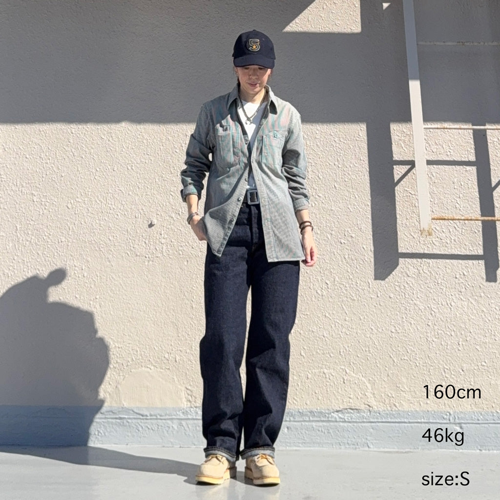 Double RL : INDIGO STRIPED TWILL WORK SHIRT (BLUE STRIPE)