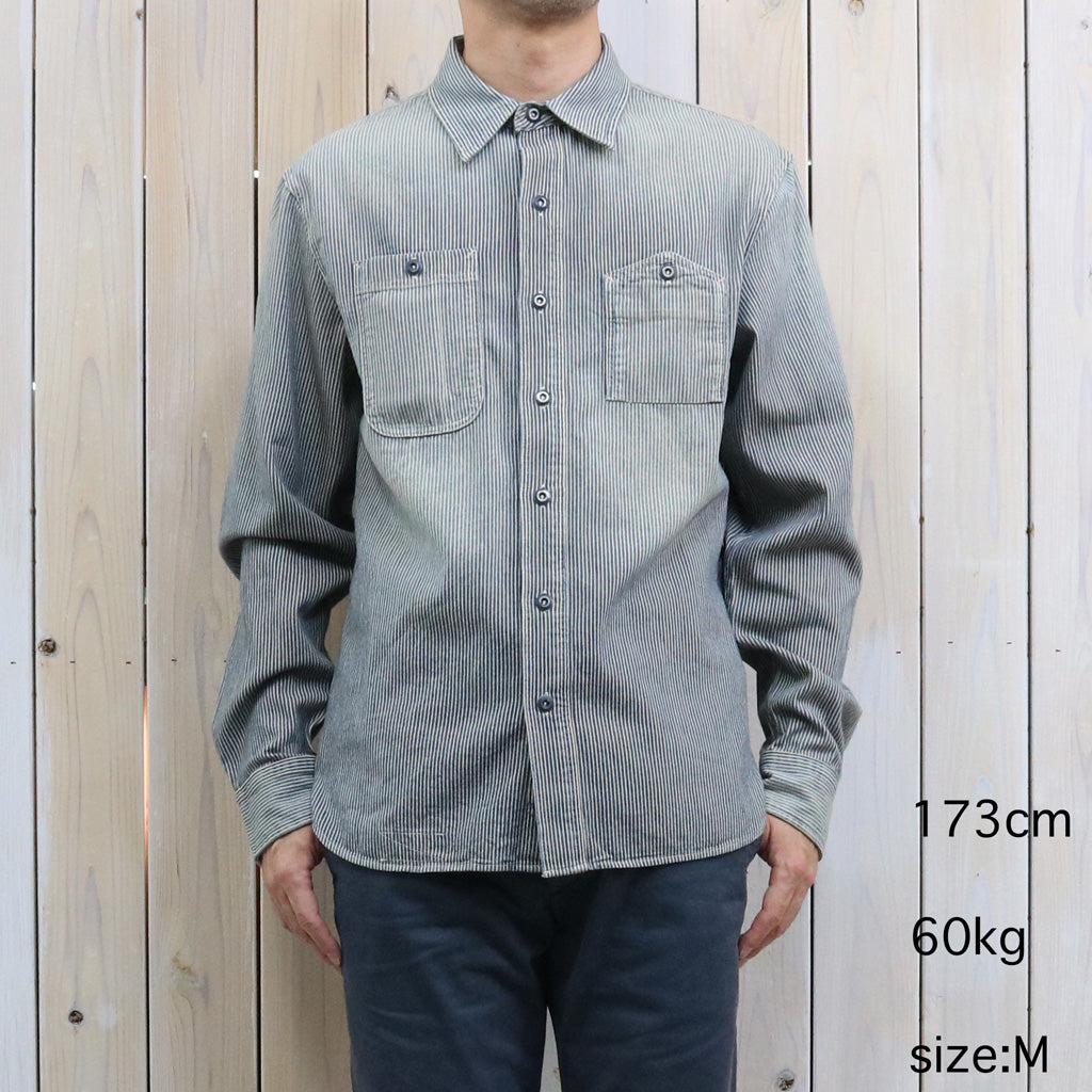 Double RL : INDIGO STRIPED TWILL WORK SHIRT (BLUE STRIPE)