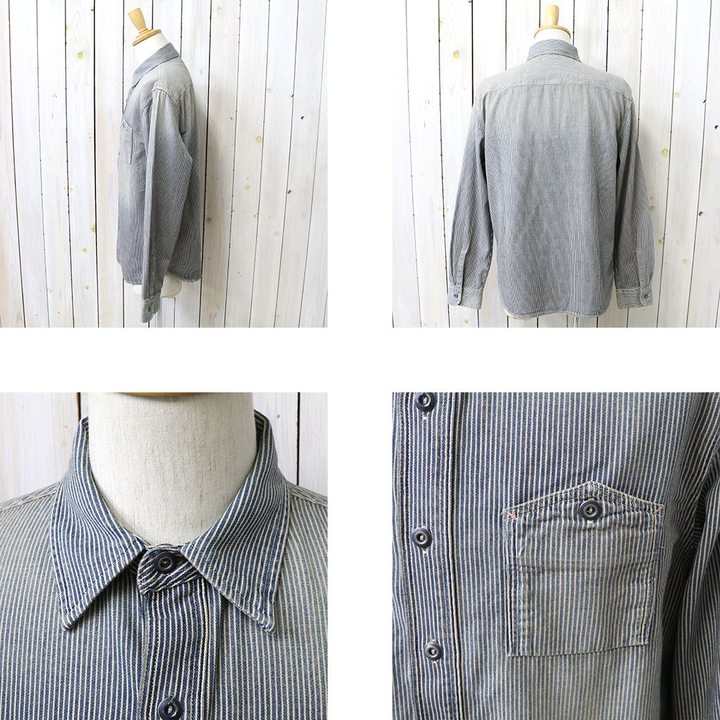 Double RL : INDIGO STRIPED TWILL WORK SHIRT (BLUE STRIPE)