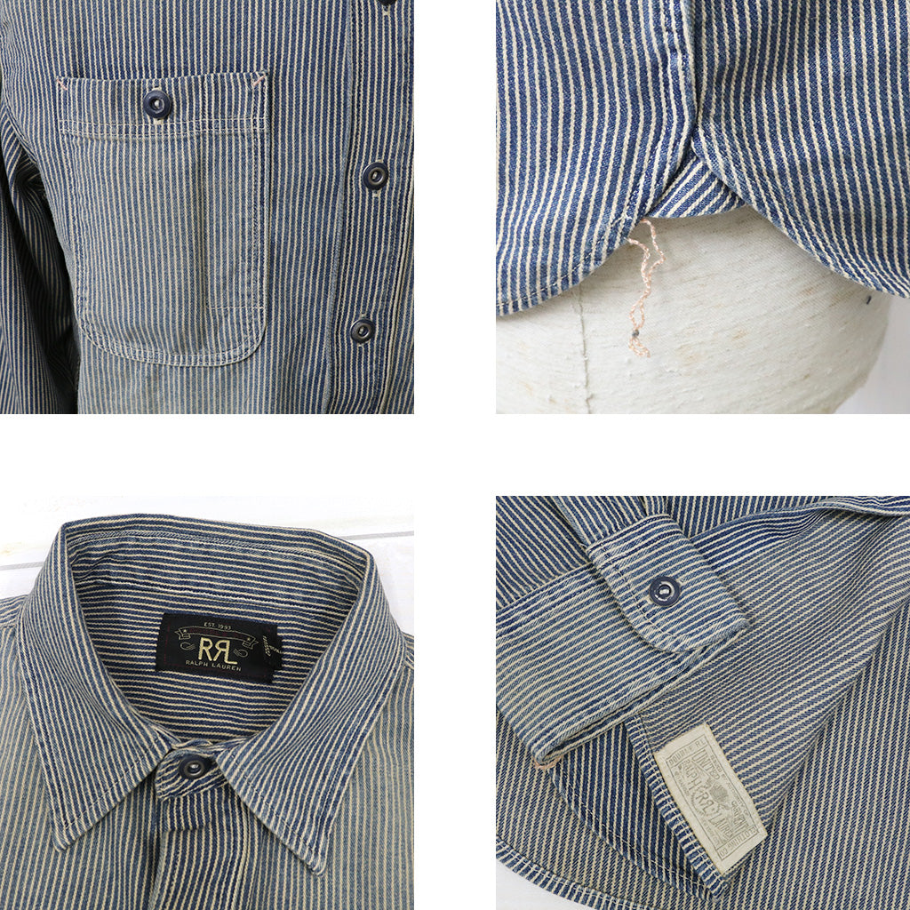 Double RL : INDIGO STRIPED TWILL WORK SHIRT (BLUE STRIPE)