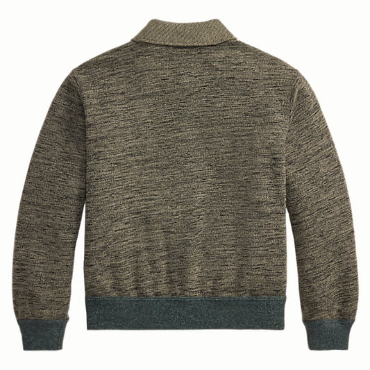 Double RL : HEATHERED COTTON BLEND CARDIGAN