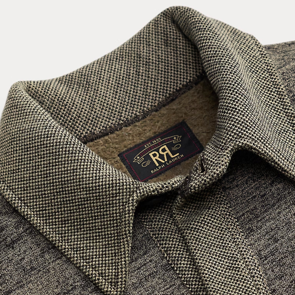 Double RL : HEATHERED COTTON BLEND CARDIGAN