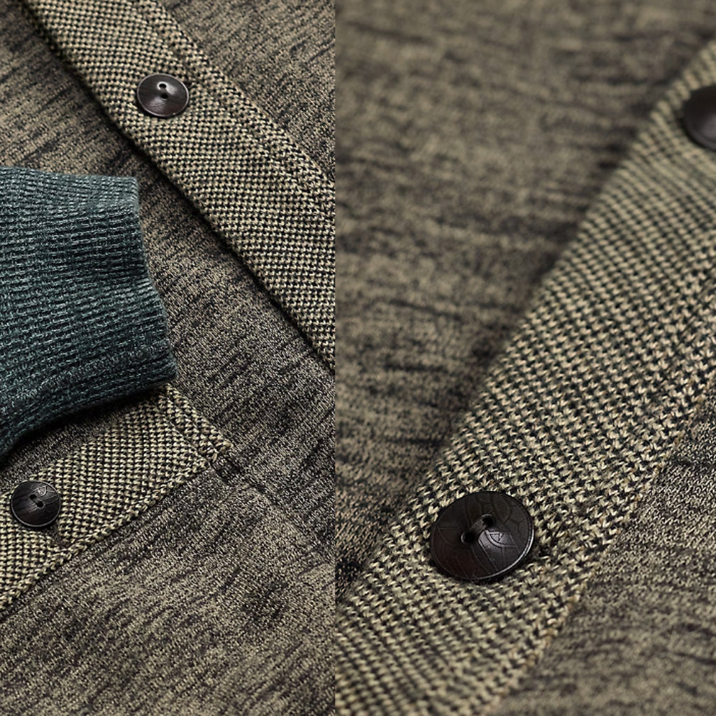 Double RL : HEATHERED COTTON BLEND CARDIGAN