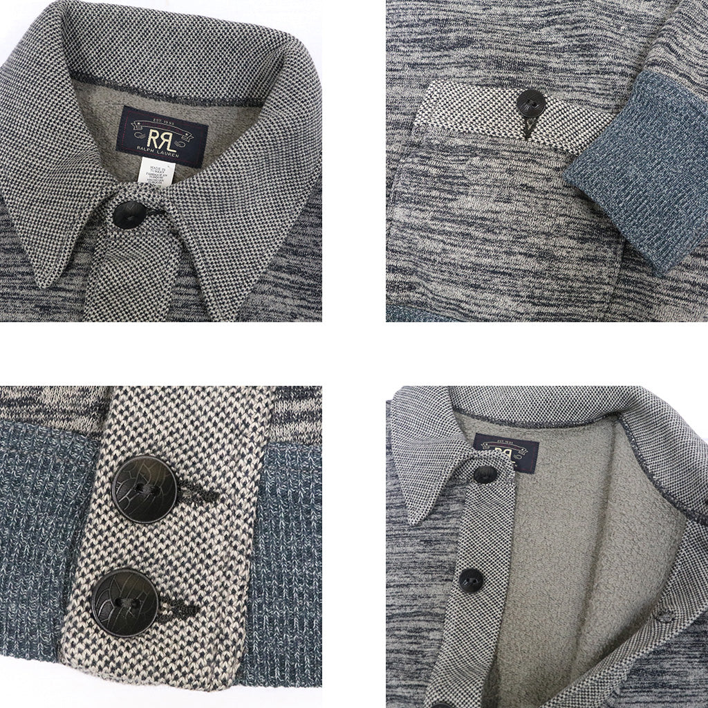 Double RL : HEATHERED COTTON BLEND CARDIGAN