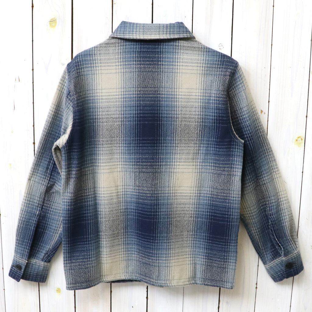 Double RL : PLAID WOOL TWILL OVERSHIRT (BLUE/CREAM)