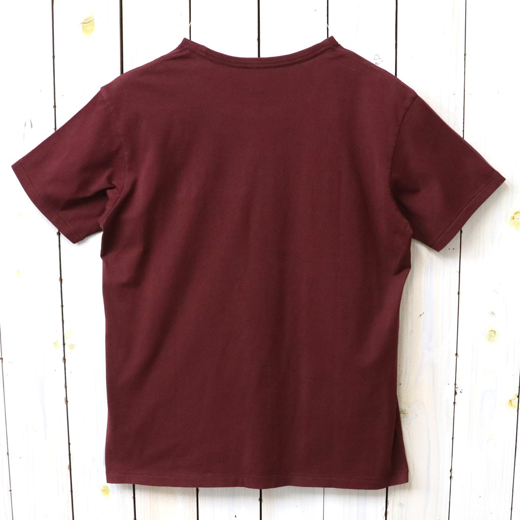 Double RL : LOGO GARMENT-DYED LOGO JERSEY T-SHIRT (VINTAGE BURGUNDY)