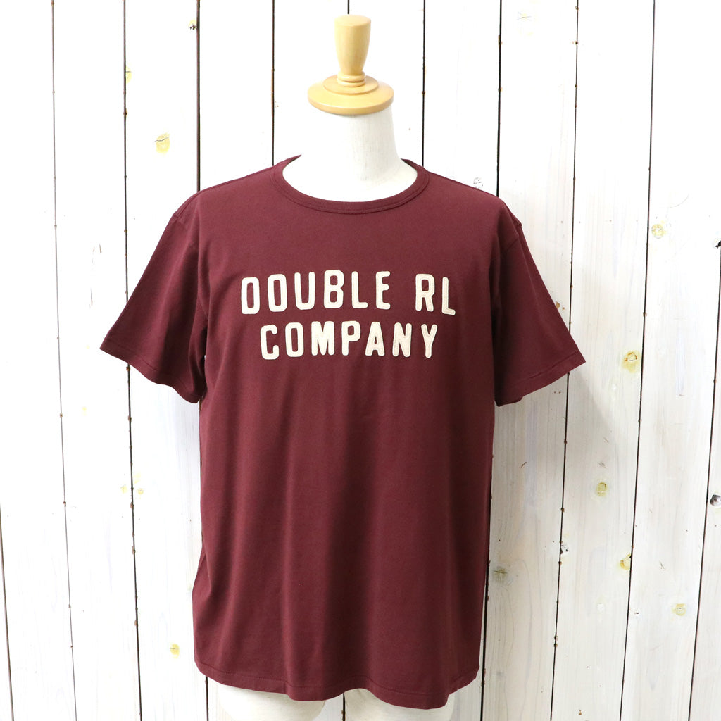 Double RL : LOGO GARMENT-DYED LOGO JERSEY T-SHIRT (VINTAGE BURGUNDY)